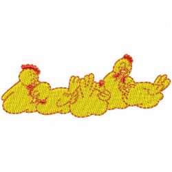 Chickens And Roosters Embroidery Design 6